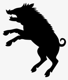 Wild Boar Silhouette Png, Transparent Png, Transparent PNG