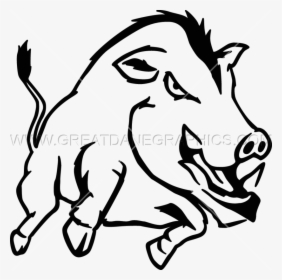 Drawing, Illustration, White, Transparent Png Image - Head Of Boar Clipart, Png Download, Transparent PNG