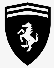 Transparent Ferrari Horse Png - Ferrari Logo Black And White, Png Download, Transparent PNG