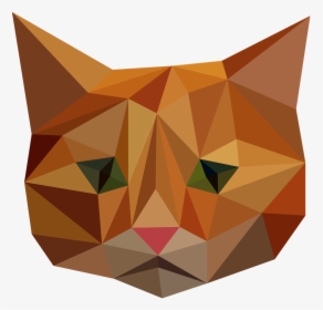 Cat Face Low Poly, HD Png Download, Transparent PNG