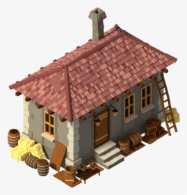 Low Poly Medieval House 02 By Nsrossy - Medieval House Low Poly, HD Png Download, Transparent PNG