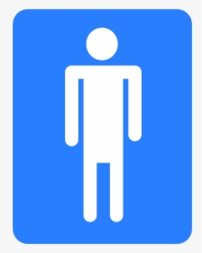 Men Restroom Icon - Male Toilet Sign Blue, HD Png Download, Transparent PNG
