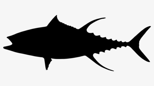 Transparent Fish Clipart Black And White - Tuna Silhouette, HD Png Download, Transparent PNG