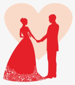 Wedding Invitation Wedding Reception Banner Party - Wedding Couple Silhouette Png, Transparent Png, Transparent PNG