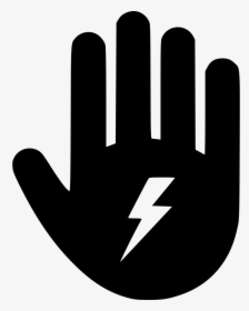 Energy Lightning Power Electric Electricity Hand Stop - Power Hand Icon Png, Transparent Png, Transparent PNG