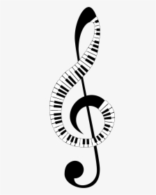 Clef Keyboard Recreation With Stroke Clip Arts - Treble Clef Piano Png, Transparent Png, Transparent PNG