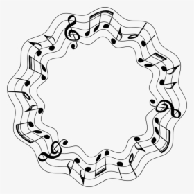 Line Art,symmetry,area - Music Notes Circle Png, Transparent Png, Transparent PNG