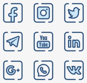 Essential Set - White Social Media Icon Transparent Background, HD Png Download, Transparent PNG