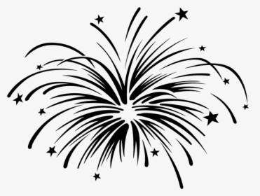Fireworks Black And White Clip Art - Black And White Fireworks Clipart, HD Png Download, Transparent PNG