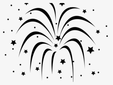 Transparent Firework Clipart - Black And White Transparent Background Fireworks Clipart, HD Png Download, Transparent PNG