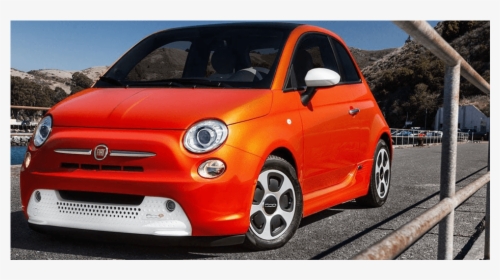 Orange Fiat E500 2019 Front View - Fiat 500e Orange, HD Png Download, Transparent PNG