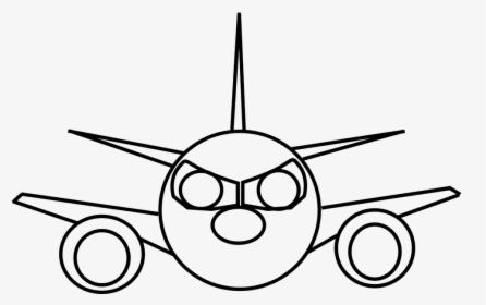 Airplane Drawing Aircraft Clip Art - Draw The Front Of A Plane, HD Png Download, Transparent PNG