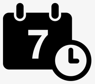 Daily Calendar On Day 7 With A Small Clock Symbol - Monthly Fees Icon Png, Transparent Png, Transparent PNG
