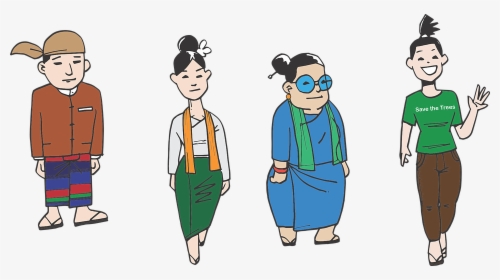 Burmese People, Politician, Teacher, Wife, Woman - Myanmar School Teacher Cartoon, HD Png Download, Transparent PNG