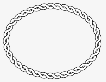 Oval Clipart Black And White - Oval Vector Rope Border, HD Png Download, Transparent PNG