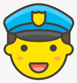 Police Man Officer Emoji - Smiley Baby Face Png, Transparent Png, Transparent PNG