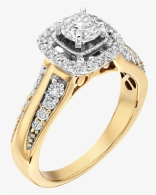 Diamond Ring Png - Square Engagement Ring Gold, Transparent Png, Transparent PNG