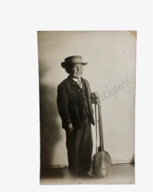 Vintage 1910s Dwarf Man Banjo Musician Performer Photo - Standing, HD Png Download, Transparent PNG