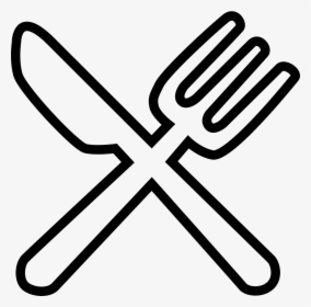 Knife And Fork - White Food Icon Png, Transparent Png, Transparent PNG