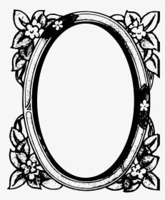 Circle Flower Frame Clip Arts - Mirror Cartoon Black And White, HD Png Download, Transparent PNG