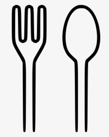 Spoon Svg Png Icon - Spoon And Fork Clipart Black And White, Transparent Png, Transparent PNG