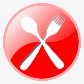 Red Fork And Knife Png - Logo Sendok Dan Garpu, Transparent Png, Transparent PNG