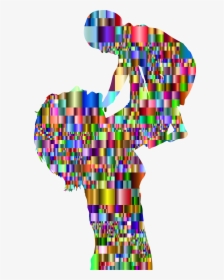 Prismatic Mosaic Mother And Baby Silhouette 3 Clip - Mother With Baby Mosaic, HD Png Download, Transparent PNG