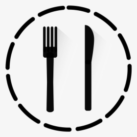 Cutlery, Eat, Fork, Knife, Icon, Round, Strokes, Meal - Download Arrow Vector, HD Png Download, Transparent PNG