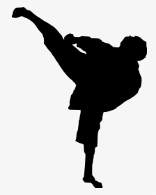 Silhouette Breakdancing B-boy Stencil - Karate Silhouette Png, Transparent Png, Transparent PNG
