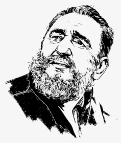 Art,monochrome Photography,facial Hair - Fidel Castro Black And White, HD Png Download, Transparent PNG