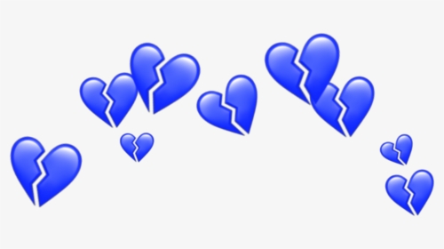 Blue Hearts Heart Crowns Crown Heartscrown Heartcrown - Broken Heart Crown Png, Transparent Png, Transparent PNG