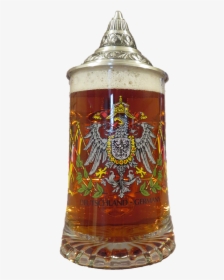German Glass Beer Mug With Eagle & Lid - Beer Glass Germany, HD Png Download, Transparent PNG