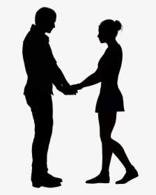 Silhouette Love Clip Art - Girl And Boy Silhouette Holding Hands, HD Png Download, Transparent PNG