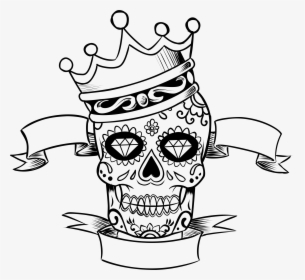 Dia De Los Muertos Skull Drawing, HD Png Download, Transparent PNG