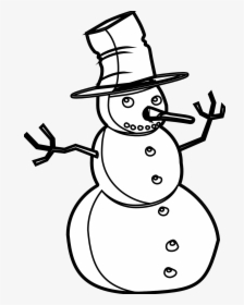 Snowman Black And White Snowman Black And White Christmas - Snowman Line Art, HD Png Download, Transparent PNG