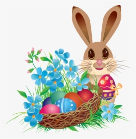 Clip Art Coelho Da Pascoa Com Ovo Png - Happy Easter In Advance, Transparent Png, Transparent PNG