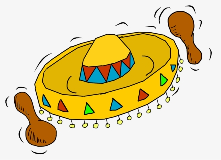 Sombrero, Hat, Mexican Hat, Mexico, Straw Hat, Maraca - Cartoon Mexican Transparent Background, HD Png Download, Transparent PNG