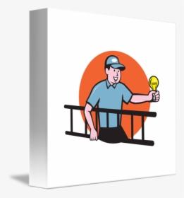 Table Clip Cartoon Circle - Electrician With Cartoon, HD Png Download, Transparent PNG