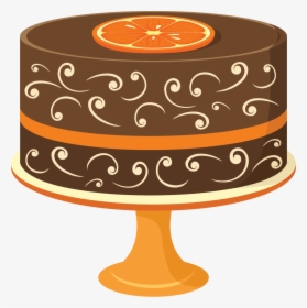 Orange,cake,clip Art,food,dessert,baked Goods,cake - Desenho De Bolo Em Png, Transparent Png, Transparent PNG