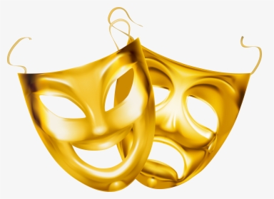 Gold Theater Masks Png - Theater Masks Png, Transparent Png, Transparent PNG