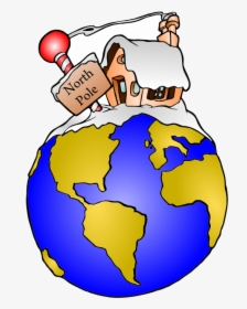 Free Vector North Pole - North Pole Santa On Globe, HD Png Download, Transparent PNG