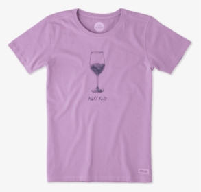 Women S Half Full Wine Glass Crusher Tee, HD Png Download, Transparent PNG
