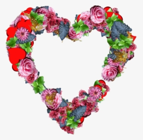 Corazón De Flores Coloridas - Flowers Heart Png, Transparent Png, Transparent PNG