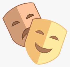 Theatre Clipart Happy Sad Face - Happy And Sad Mask Clipart, HD Png Download, Transparent PNG