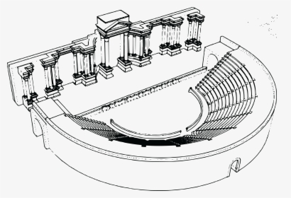Transparent Drama Faces Png - Roman Theater Clipart Black And White, Png Download, Transparent PNG