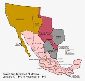 Map Of Mexico 1848, HD Png Download, Transparent PNG