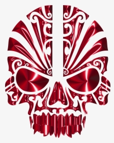 Tribal Skull Silhouette 2 Crimson - Maori Skull Tattoo, HD Png Download, Transparent PNG