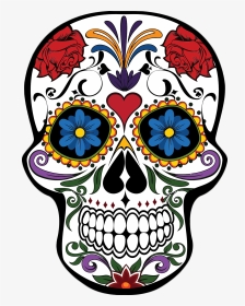 Mardi Flower Skull Calavera Gras Design Floral Clipart - Day Of The Dead Skull Png, Transparent Png, Transparent PNG