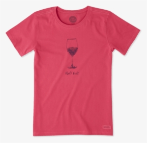 Women S Half Full Wine Glass Crusher Tee - Active Shirt, HD Png Download, Transparent PNG
