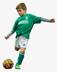 Little Boy Play With Football Png Image - Boy Kicking Football Png, Transparent Png, Transparent PNG